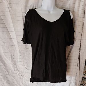 Black Cold Shoulder Women's Top